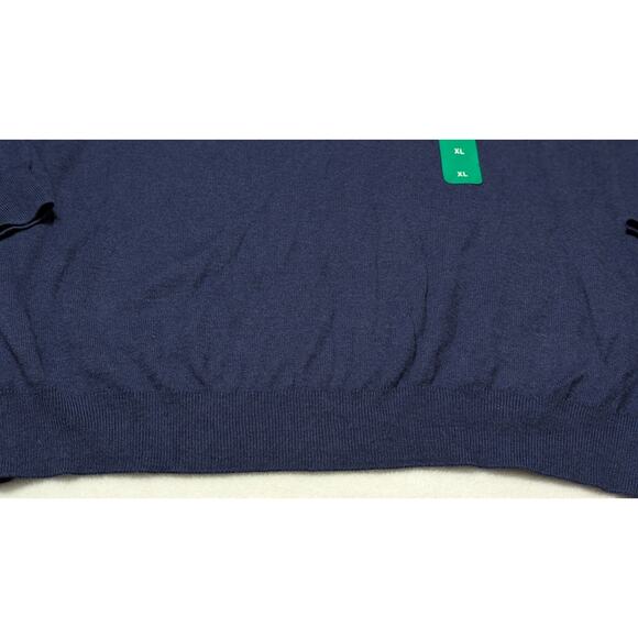 Hickey Freeman Mens Sz XL Pullover Blue Cotton Cashmere Crew Neck Sweater Preppy - Picture 5 of 6